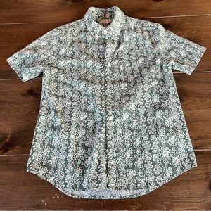 Crewcuts Boys Green Floral Short Sleeve Button Down
